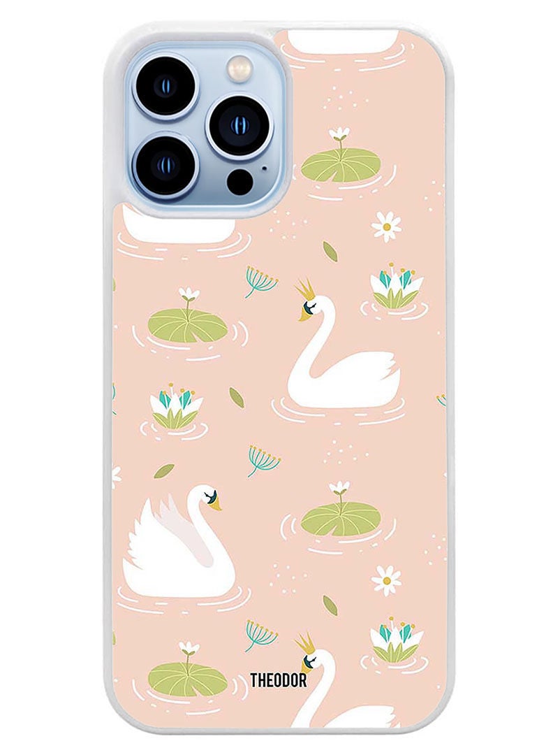 Theodor Protective Case Cover For APPLE IPHONE 14 Pro Swans(White Bumper) - Image 1