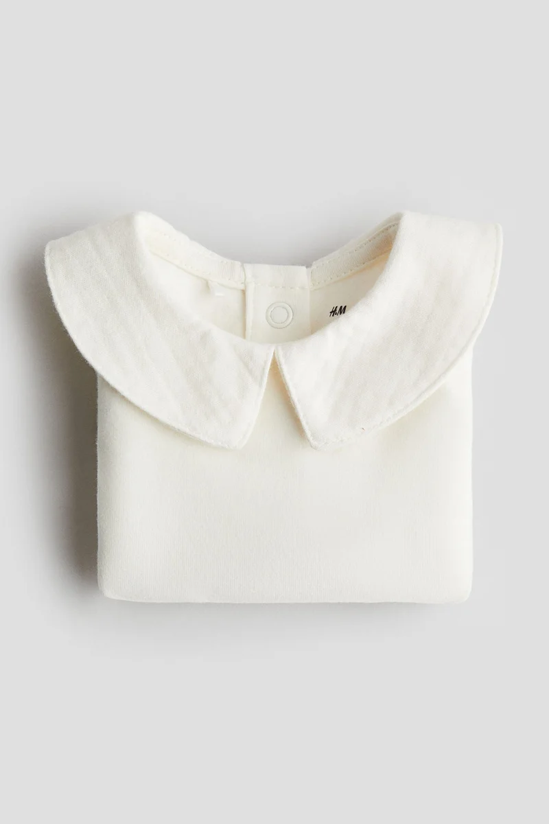 H&M Muslin-collared cotton bodysuit