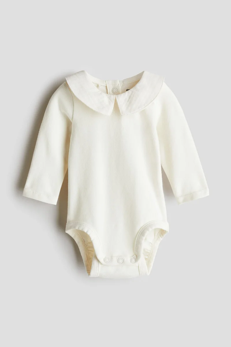 H&M Muslin-collared cotton bodysuit