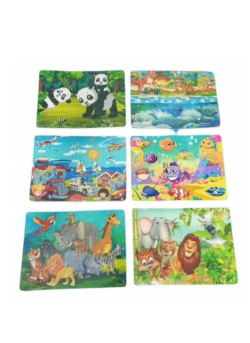 null - Wooden puzzle many shapes cartoons and animals - Image 1