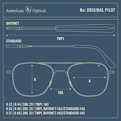 AO Original Pilot Sunglasses - Silver - SunFlash Silver Mirror AOLite Nylon Lenses - Bayonet Temple - 52-20-140 - Image 4