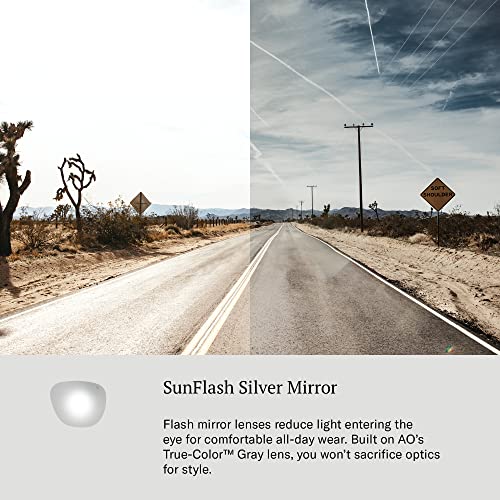 AO Original Pilot Sunglasses - Silver - SunFlash Silver Mirror AOLite Nylon Lenses - Bayonet Temple - 52-20-140 - Image 5