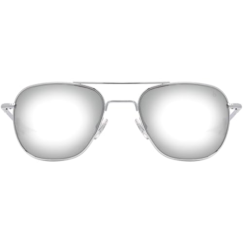 AO Original Pilot Sunglasses - Silver - SunFlash Silver Mirror AOLite Nylon Lenses - Bayonet Temple - 52-20-140 - Image 3