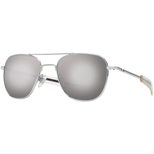 AO Original Pilot Sunglasses - Silver - SunFlash Silver Mirror AOLite Nylon Lenses - Bayonet Temple - 52-20-140 - Image 1