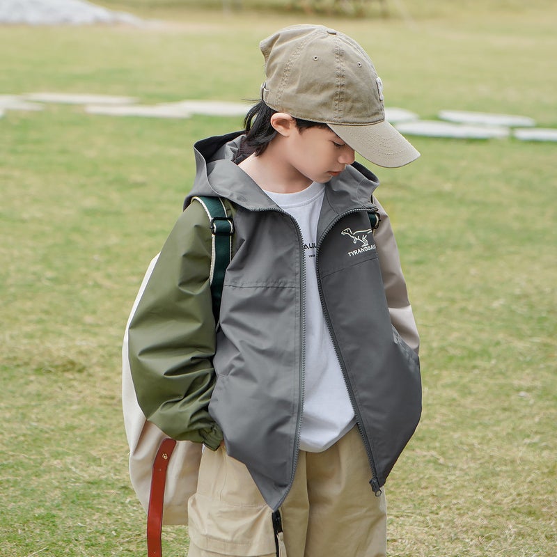 Children'S Clothing Children'S Jacket Boys' Spring Coat Hooded Outdoor Camping Waterproof Coat - Image 1