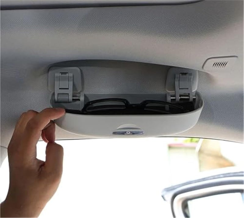 QASULER Car Sunglasses Storage Box - Beige - Image 3