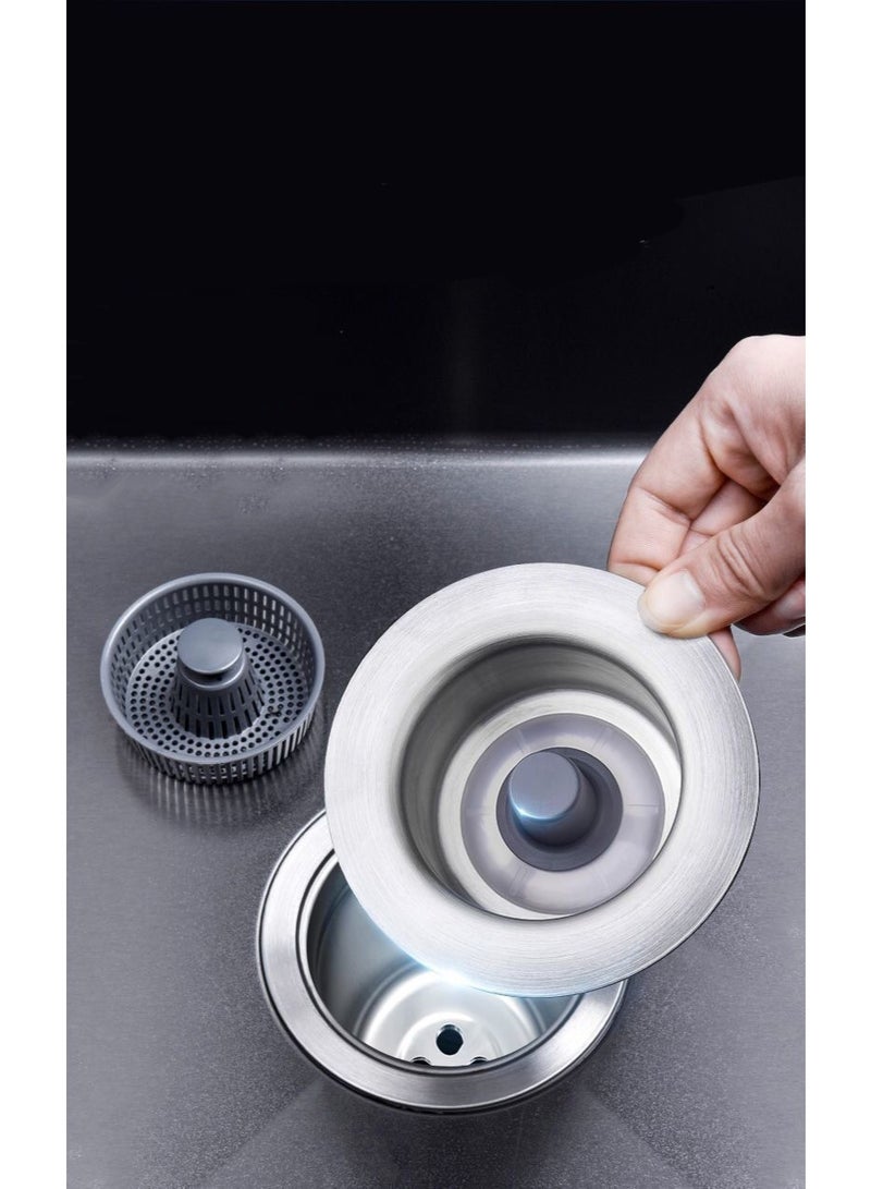 HOMESTAR ABS Kitchen Sink Pop-Up Filter Core ,Anti-Clog Large Basket Design With Odor Prevention, Press Type Drain Strainer For Quick Drainage & Easy Cleaning, Universal Sink Filter Insert ,10.8*7*5.5 cm - Image 2