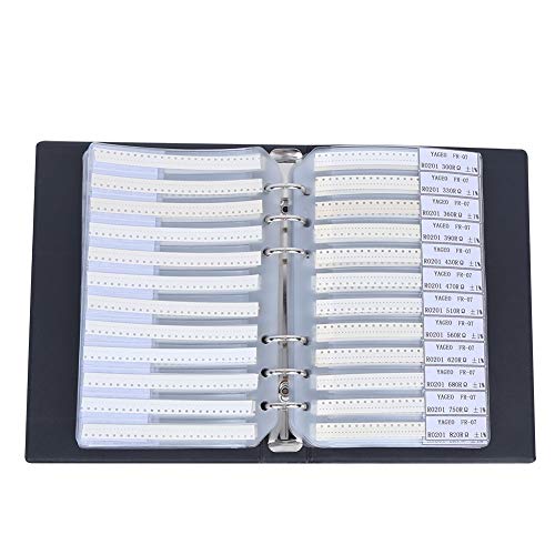 Hyuduo 0201 SMD Resistor Sample Book, 170 Values Resistor Kit 50 Each 1% Accuracy in Storage Book Case, Electronic Component for Electronic Engineering - Image 1
