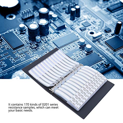 Hyuduo 0201 SMD Resistor Sample Book, 170 Values Resistor Kit 50 Each 1% Accuracy in Storage Book Case, Electronic Component for Electronic Engineering - Image 4