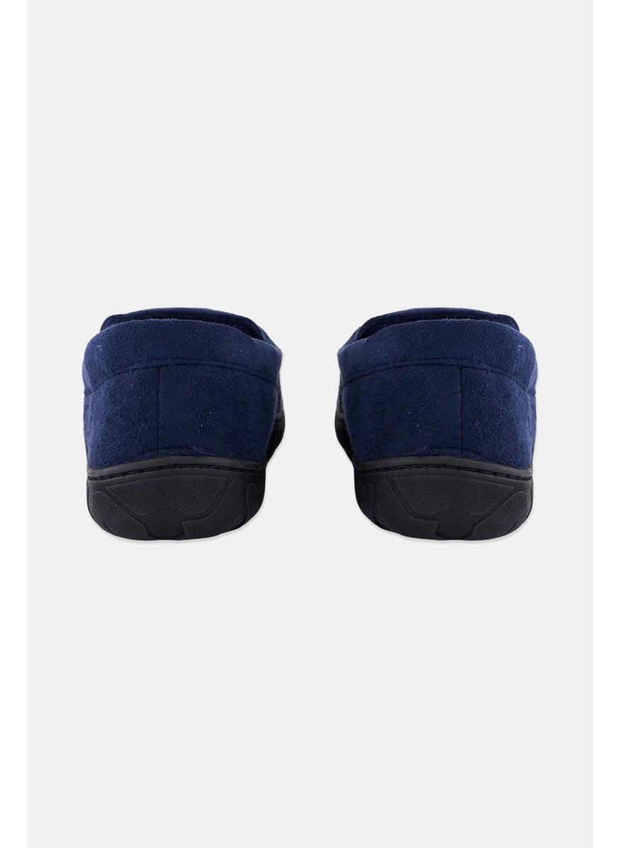 Totes Men Faux Fur Slip On Loafer, Navy Blue  - Image 2