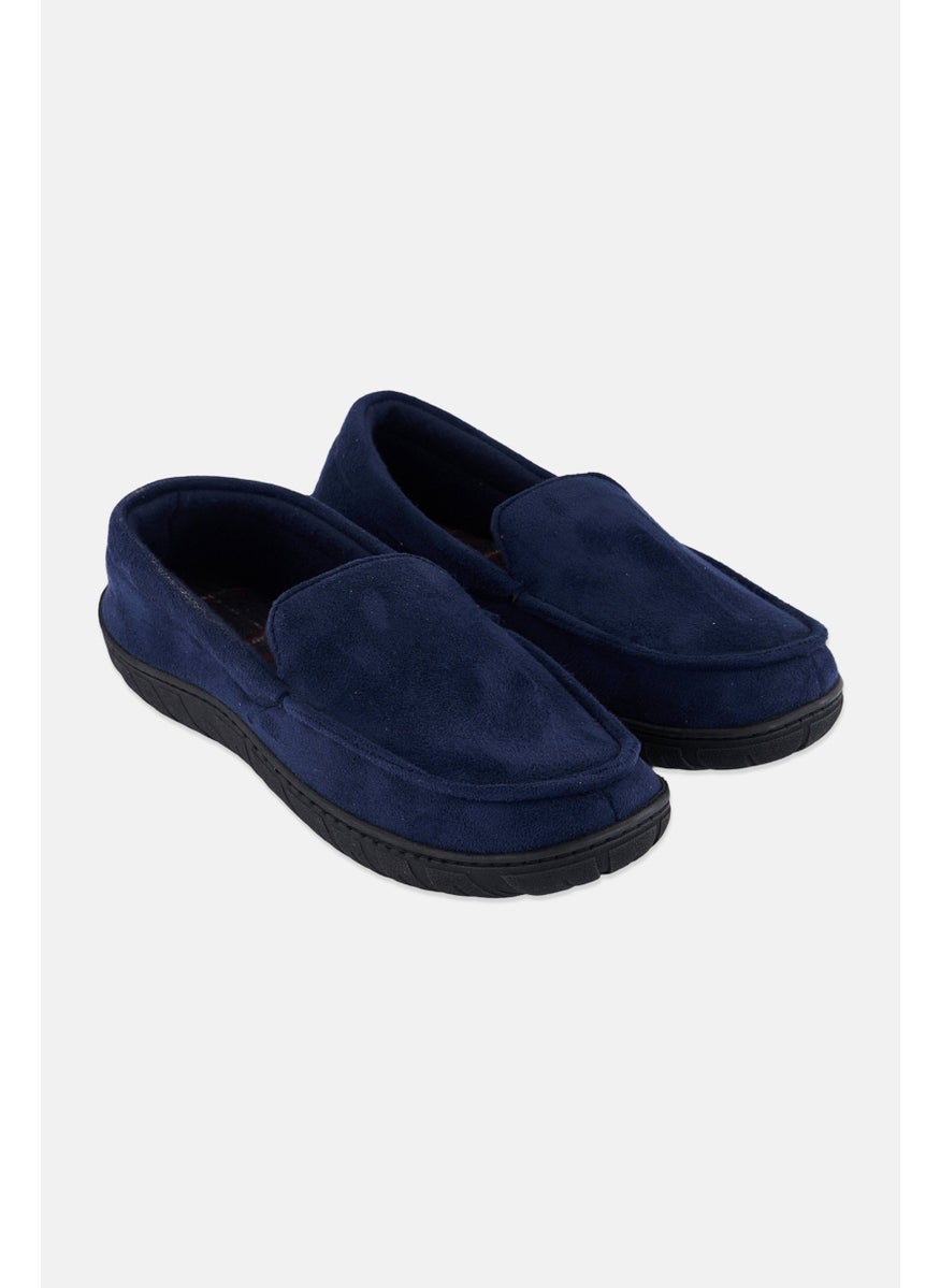 Totes Men Faux Fur Slip On Loafer, Navy Blue  - Image 1