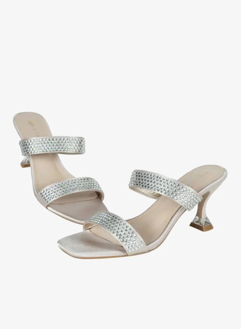 Zayna Silver 221-237 Zayna Ladies Kitten Heel Sandals 15C8618-623 Silver for Women | Best Price UAE