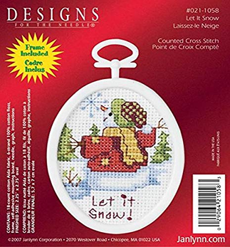 Janlynn 21-1058 Let it Snow 2-1/4 by 2-3/4-Inch Counted Cross Oval Stitch Kit, Mini - Image 5