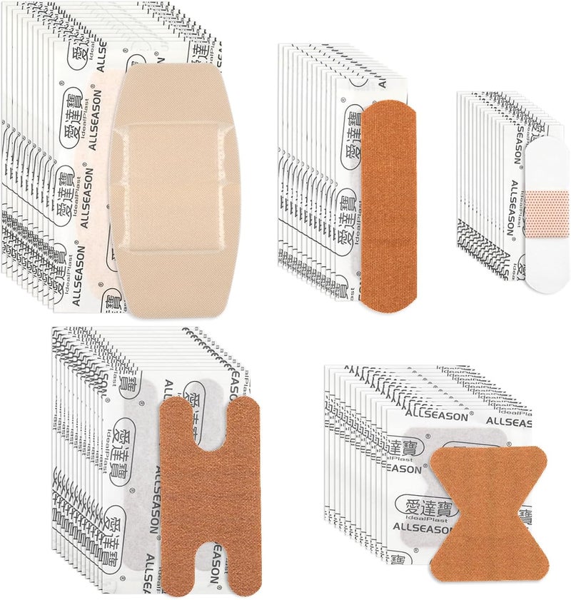 AndicAge 200pcs Adhesive Bandages Assorted Sizes Small Flexible Breathable Fabric Fingertip Bandages Bulk for Family First Aid Wound Skin Wrap - Image 1