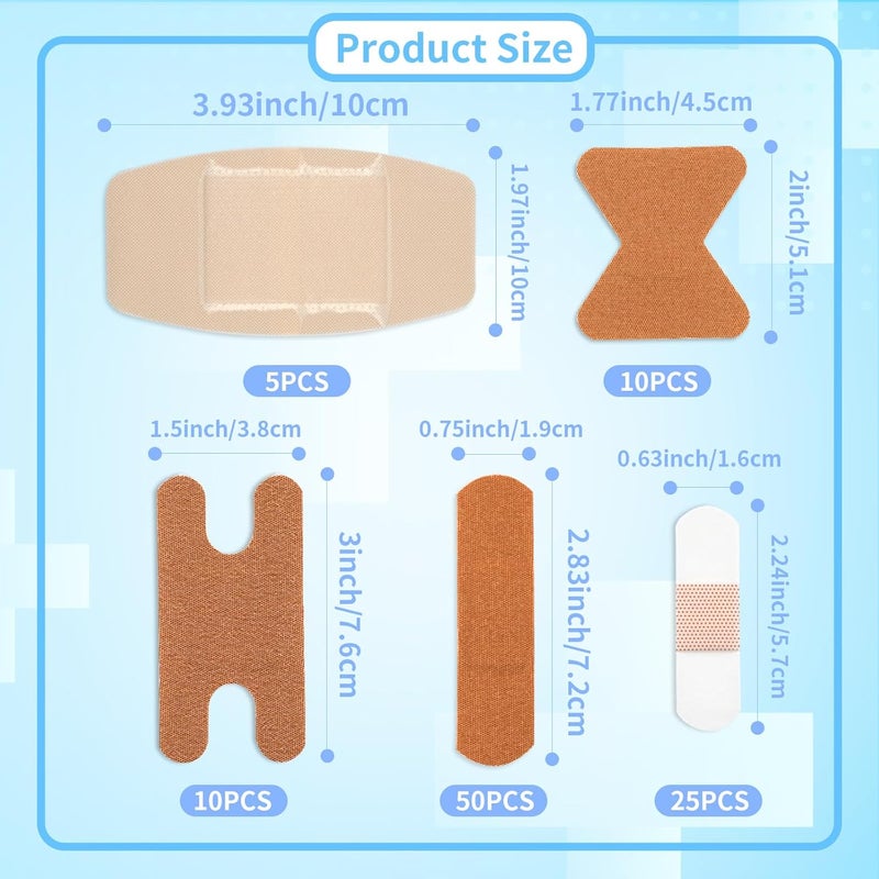 AndicAge 200pcs Adhesive Bandages Assorted Sizes Small Flexible Breathable Fabric Fingertip Bandages Bulk for Family First Aid Wound Skin Wrap - Image 4