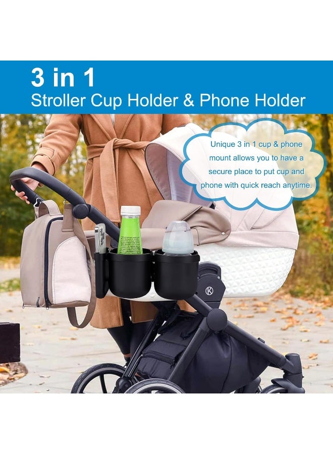Accmor Stroller Cup Holder with Phone Holder, Bike Cup Holder, Universal Cup Holder - Image 3