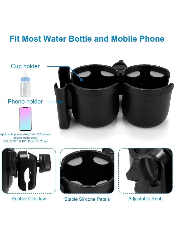Accmor Stroller Cup Holder with Phone Holder, Bike Cup Holder, Universal Cup Holder - Image 5