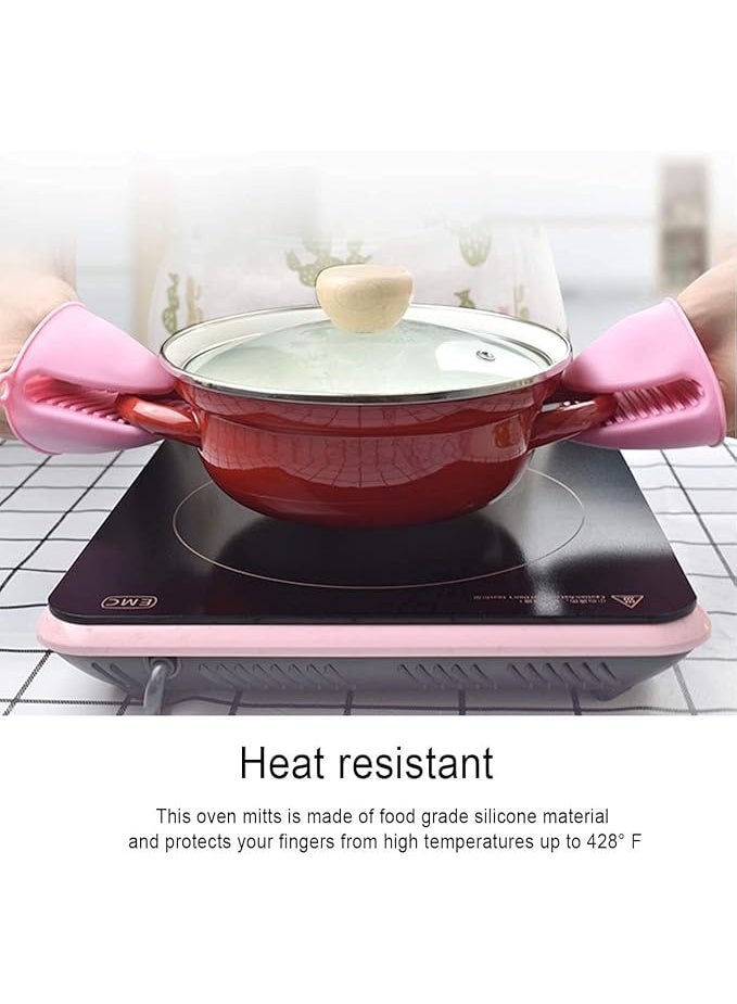 قفازات سيليكون مقاومة للحرارة للفرن والميكروويف وحامل أواني سيليكون للمطبخ - متعددة الألوان - Image 4