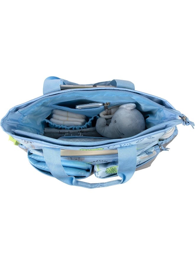 Baby Essentials Crossbody Dinosaur Diaper Bag Tote with Changing Station  - Image 5