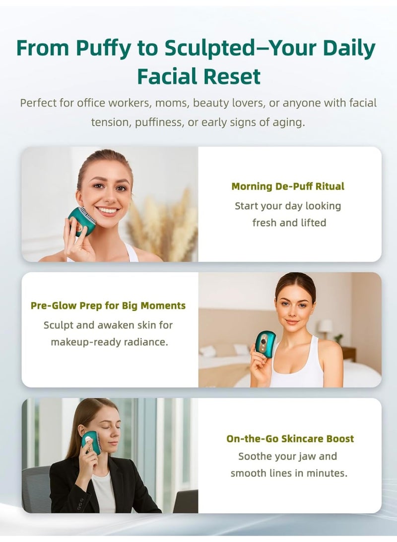 general Lymphatic Contour Face Brush – Face Massager for Lymphatic Drainage, Double Chin Reducer, and Facial Sculpting – Gentle Vibrating Lymphatic Drainage Tool for Jawline & Puffiness - Green - Image 5