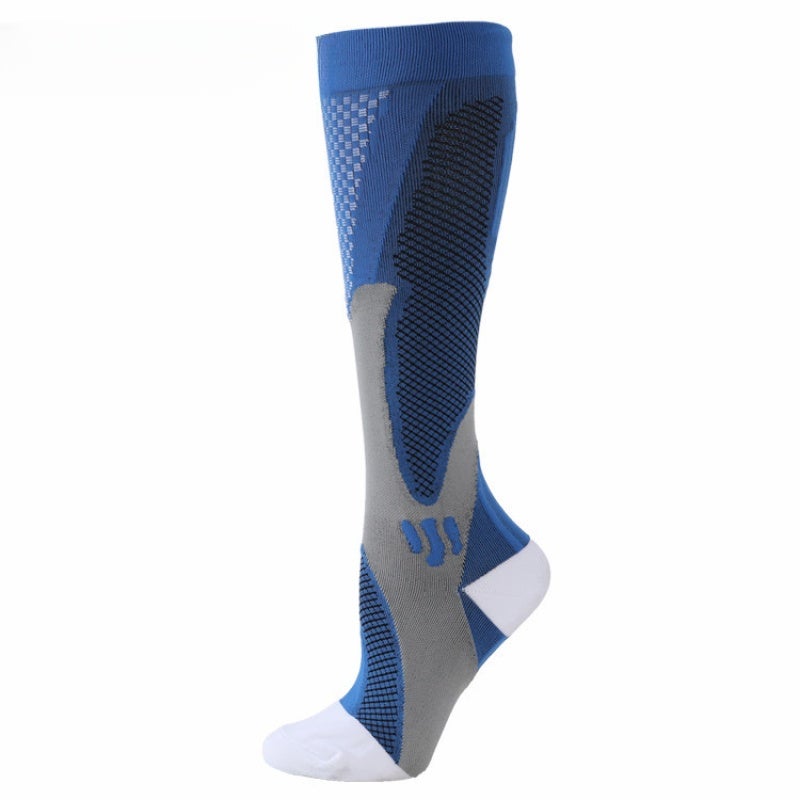Compression Socks Blue Elastic Fine Material Socks - Comfy Durable Long Tube Socks for Sports Use - Image 5