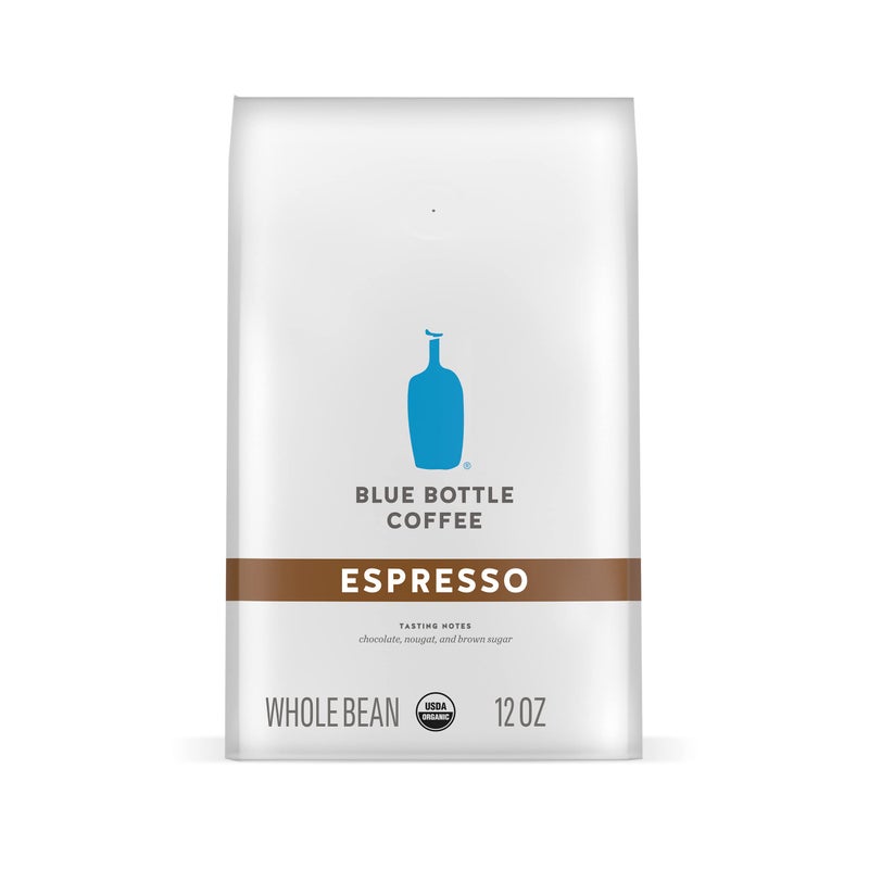 blue bottle coffee قهوة عضوية حبوب كاملة زرقاء، إسبريسو، تحميص داكن، 12 أونصة (عبوة من 1) - Image 1