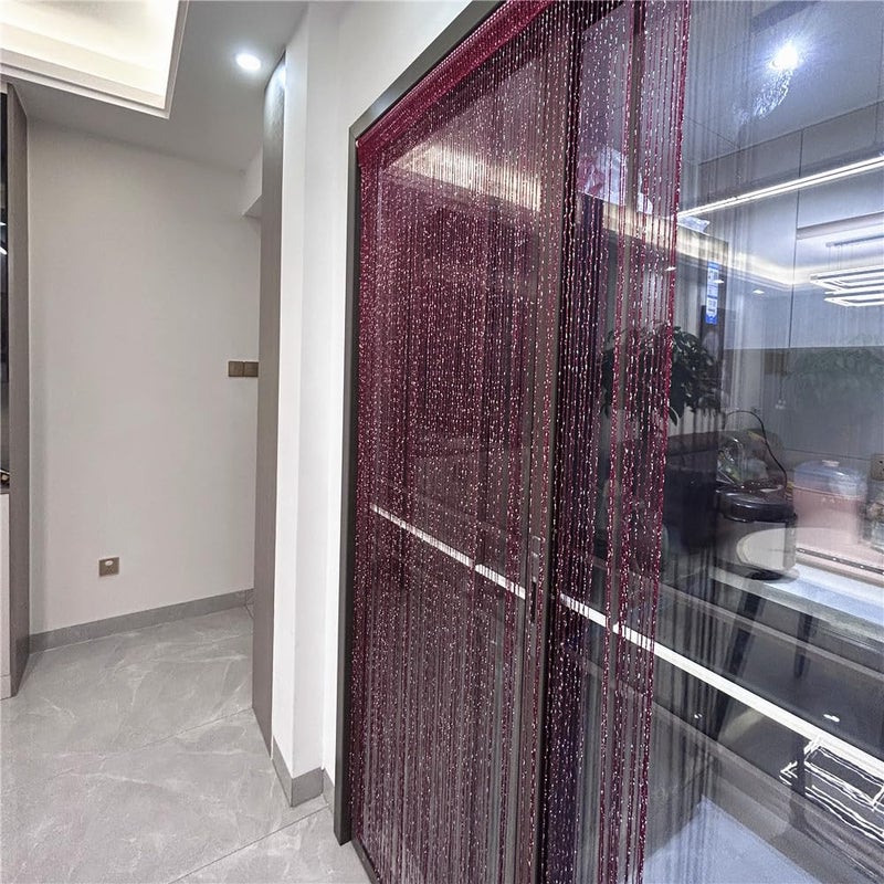 ave split Decorative Door String Curtain Wall Panel Fringe Window Room Divider Blind Divider Tassel Screen Home 100cm*200cm (Red wine18) - Image 4