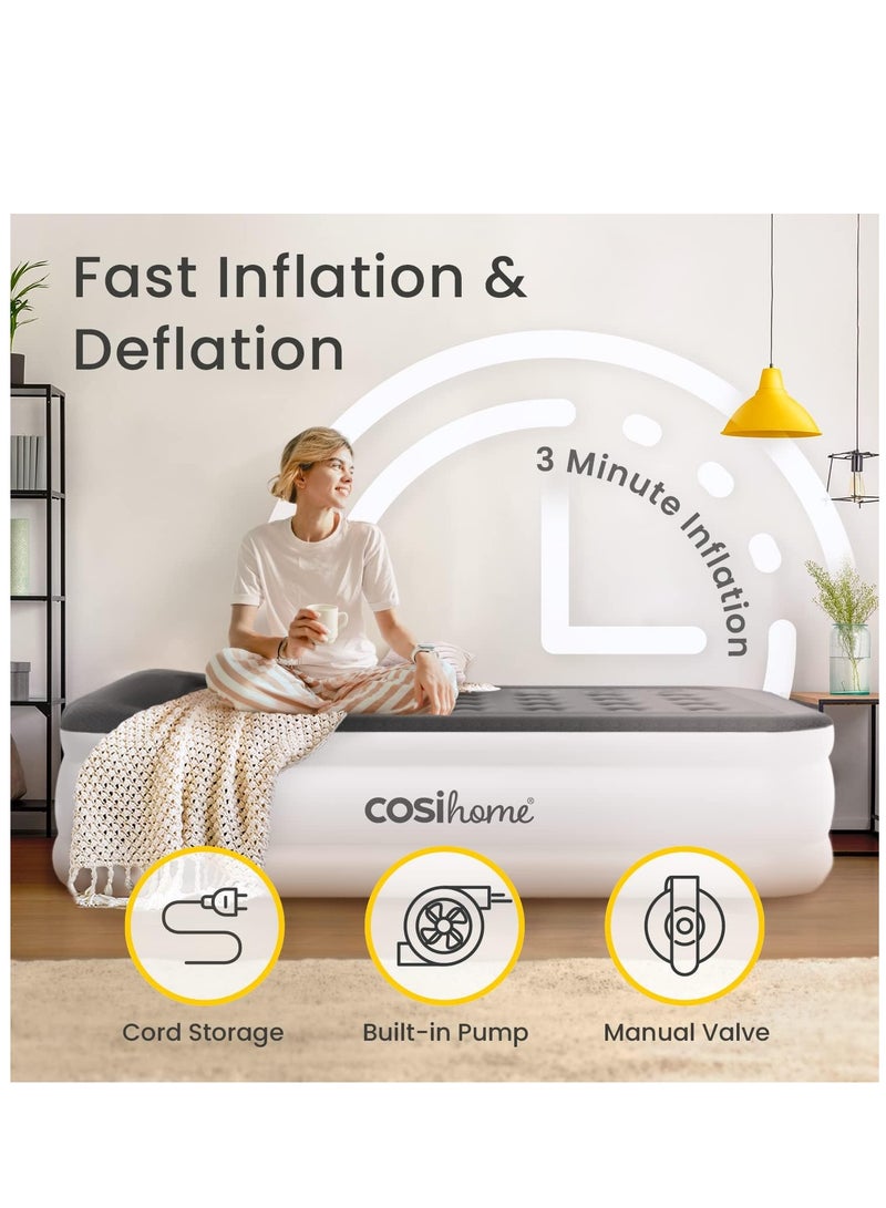 Cosi Home King Sized Air Bed - Premium King Inflatable Mattress With a Built-in Electric Pump, Integrated Raised Pillow and Storage Bag - Image 5