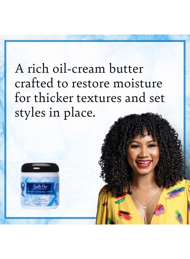Camille Rose Black Castor Oil & Chebe Buttercream | Strengthening Texture Butter | Restores Moisture for Thick, Textured Hair - 8 oz - Image 3