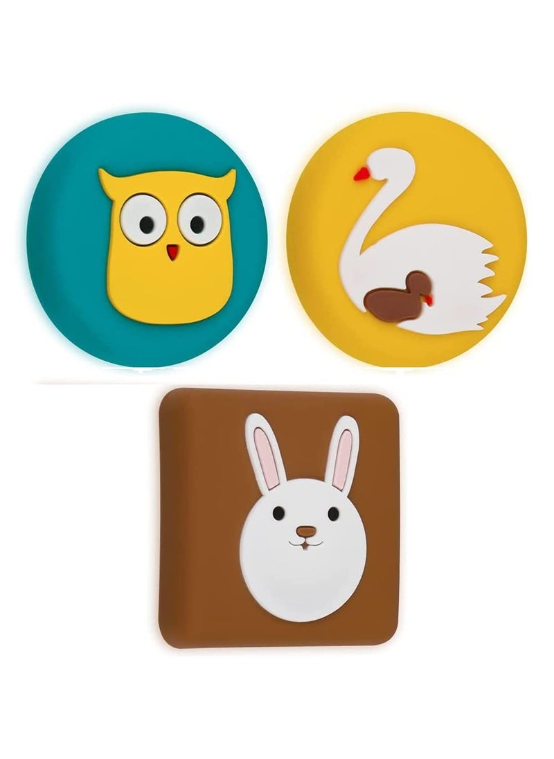 Trifecta Trifecta AntiCollision pad 3 Pack Door Handle Bumper Cartoon Door Stopper Doorknob Rubber Protective Pad Door Commode Crash Pad Wall Protector Savor Shockproof Crash Pad Random Pattern 3  - Image 1