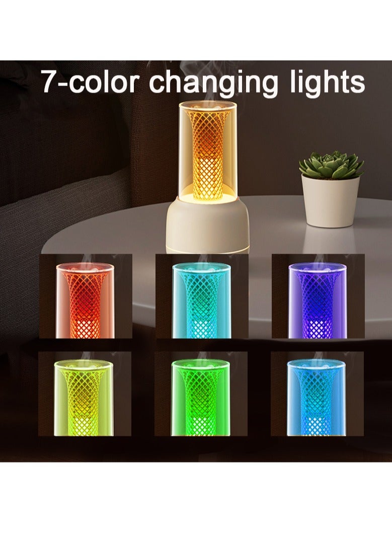 Aromatherapy Humidifier with Candlelight Style - 7 - Color Gradient Lights, 1H/3H/6H Timer, 2 Mist Modes, Auto Shut - Off, 150ml Tank for Essential Oils  - Image 2