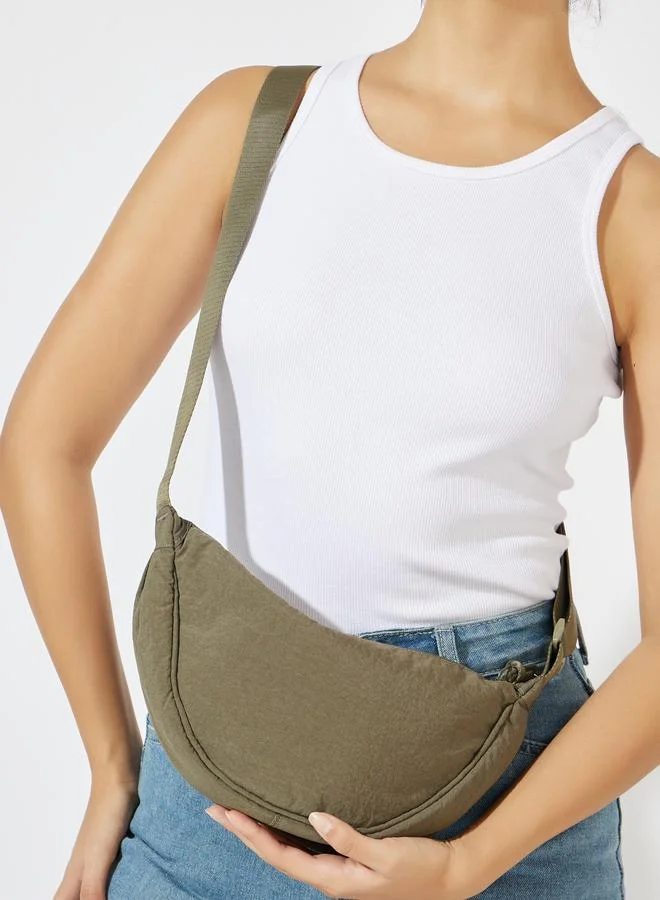 Styli Solid Mini Shoulder Bag with Adjustable Straps