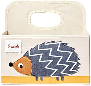 3 Sprouts Baby Diaper Caddy - Organizer Basket For Nursery, Hedgehog