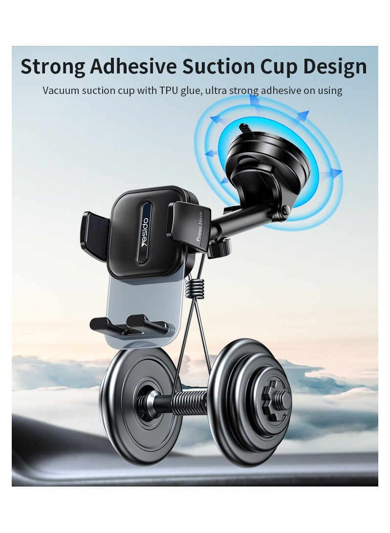 Yesido C261 360 Degree Rotation Car Mount Retractable Car Phone Holder|Telescopic Arm Suction Phone Holder  - Image 4