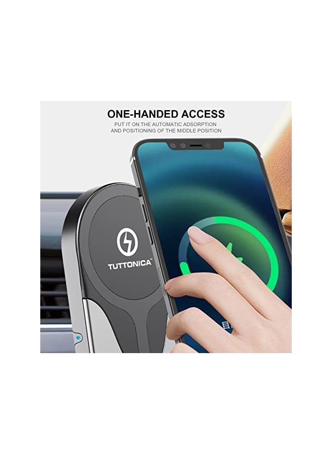 TUTONICA Automatic 15W Magnetic Wireless Car Charger For IPHONE AND ANDROID For Car Phone Holder Air Vent Mount AND Dashboard Bracket - Image 5