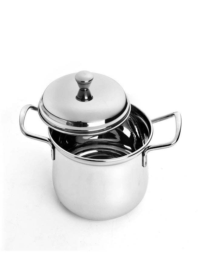 Skitch Stainless Steel 3 Pieces Serving Dish Bowl Set with Lid and Handle | 700ml, 900ml, 1100ml Capacity | Multipurpose Dry Fruits and Snacks Serving Bowl with Lid and Tray - Image 2