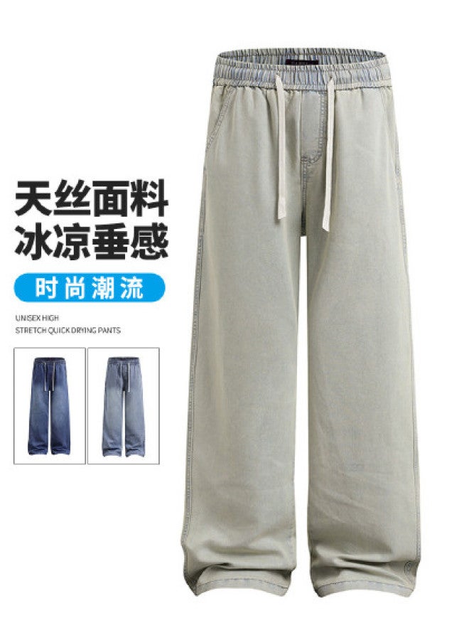 Fapai Men's Jeans Spring Autumn Loose Straight Wide Leg Pants Men's Trousers - Image 1