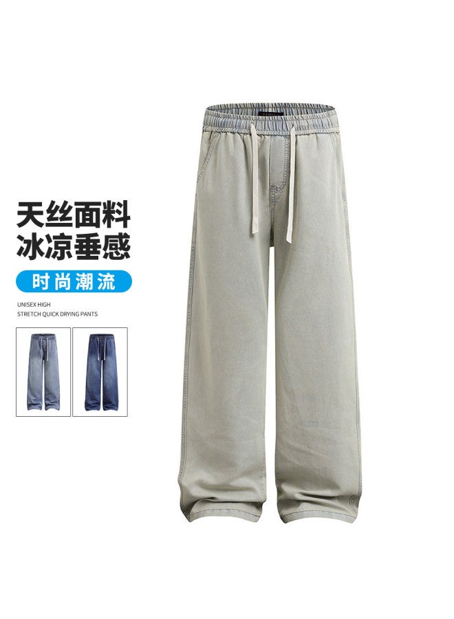 Fapai Men's Jeans Spring Autumn Loose Straight Wide Leg Pants Men's Trousers - Image 2