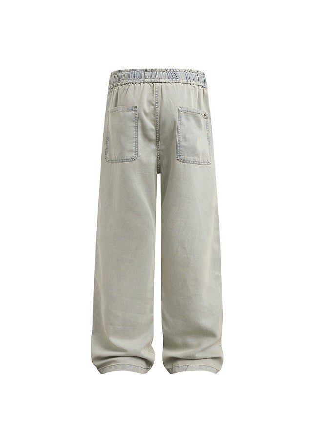 Fapai Men's Jeans Spring Autumn Loose Straight Wide Leg Pants Men's Trousers - Image 3