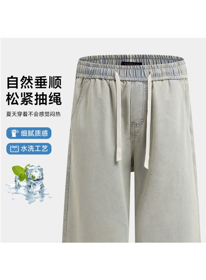 Fapai Men's Jeans Spring Autumn Loose Straight Wide Leg Pants Men's Trousers - Image 4