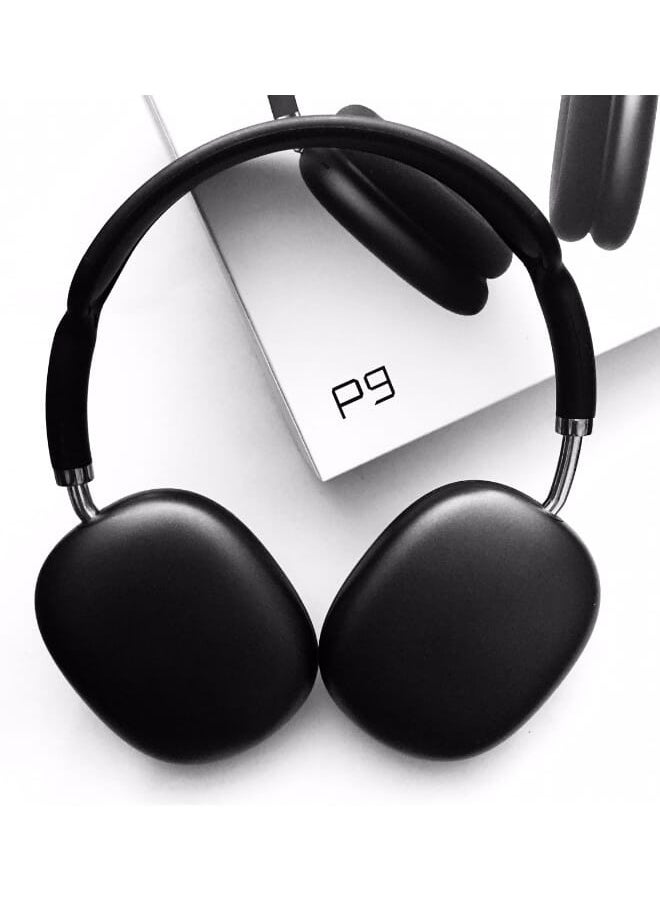 Generic - P9 Wireless Headphones Bluetooth-compatible 5.0 Headset Gamer Reduction Headsets Stereo Sound Sports Earphone for Phone Gaming (Black) - Image 1