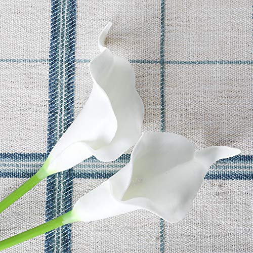 DuHouse 20Pcs Artificial Calla Lily Flower Real Touch Latex Flowers for DIY Wedding Bouquet Party Home Decor (Pure White) - Image 4