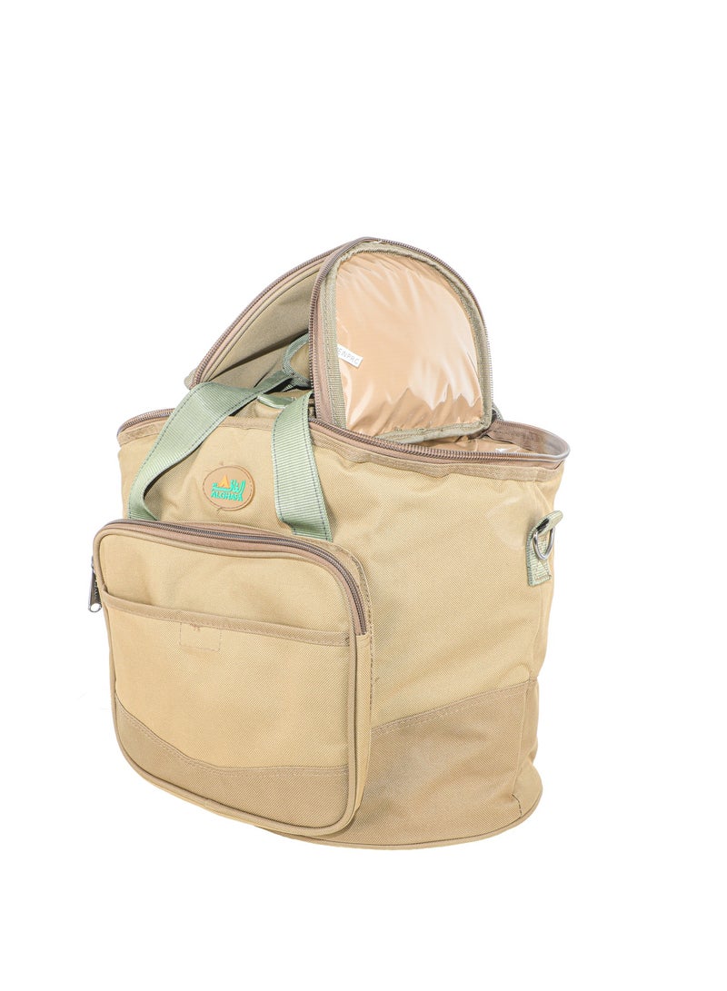 ALGHAFA ALGhafa,Almnama thermos bag, for trips, camping, kaki color, 33*22*31 cm  - Image 1