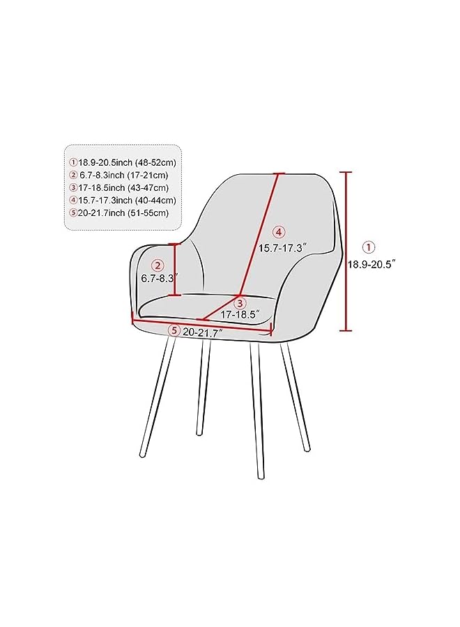 jaexest Set of 2/4/6 Velvet Dining Chair Covers Slipcovers with Wingback Arms, Stretch Office Chair Slipcovers Moderne Curved Dining Chair Protector Covers, for Bar Party Armchair (Color : Green, Size : 2) - Image 2
