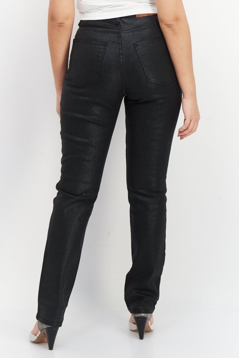 NA-KD Women Regular Fit Dark Wash Stretchable Denim,  Black - Image 2