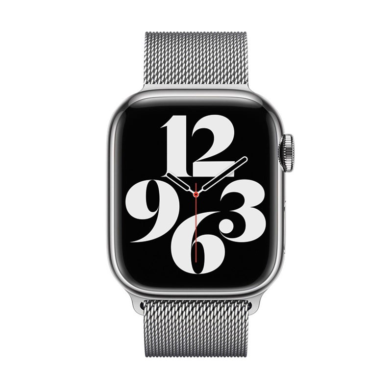 إيروريكس لساعة Apple Watch Series 10 مقاس 46 مم، سوار ميلانو من الفولاذ المقاوم للصدأ مع غشاء منحني ثلاثي الأبعاد (فضي) - Image 3
