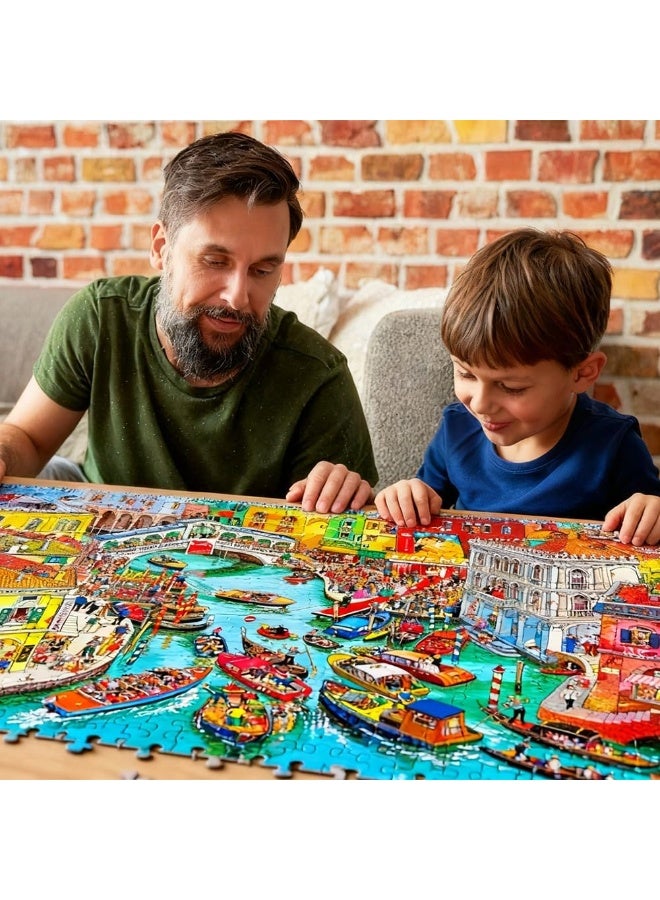 لعبة تركيب صور مكونة من 1000 قطعة للكبار والصغار - لعبة تعليمية وزخرفية ملونة، لعبة كبيرة للترفيه العائلي وفن الحائط - Image 5