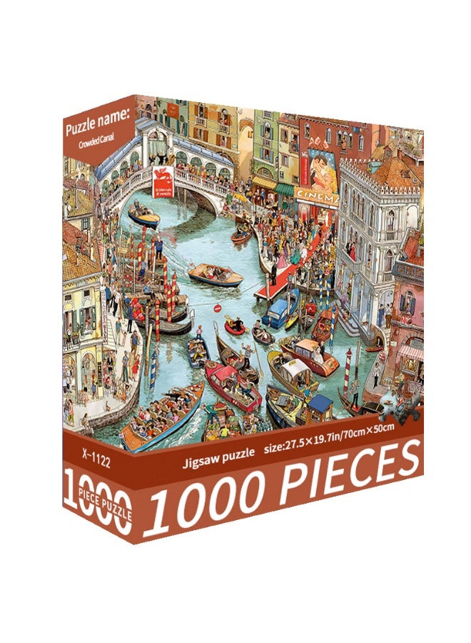 لعبة تركيب صور مكونة من 1000 قطعة للكبار والصغار - لعبة تعليمية وزخرفية ملونة، لعبة كبيرة للترفيه العائلي وفن الحائط - Image 1