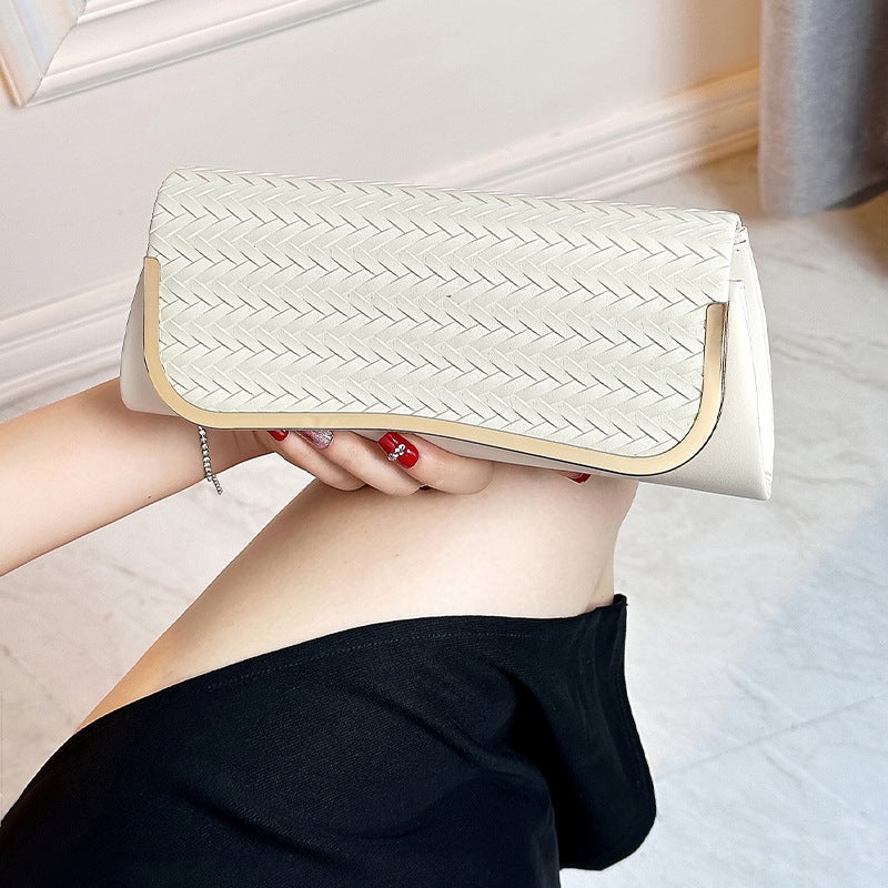 New Fashion Banquet Clutch Bag Women'S Leather Woven Evening Bag Shoulder Bag Crossbody Bag - Image 4