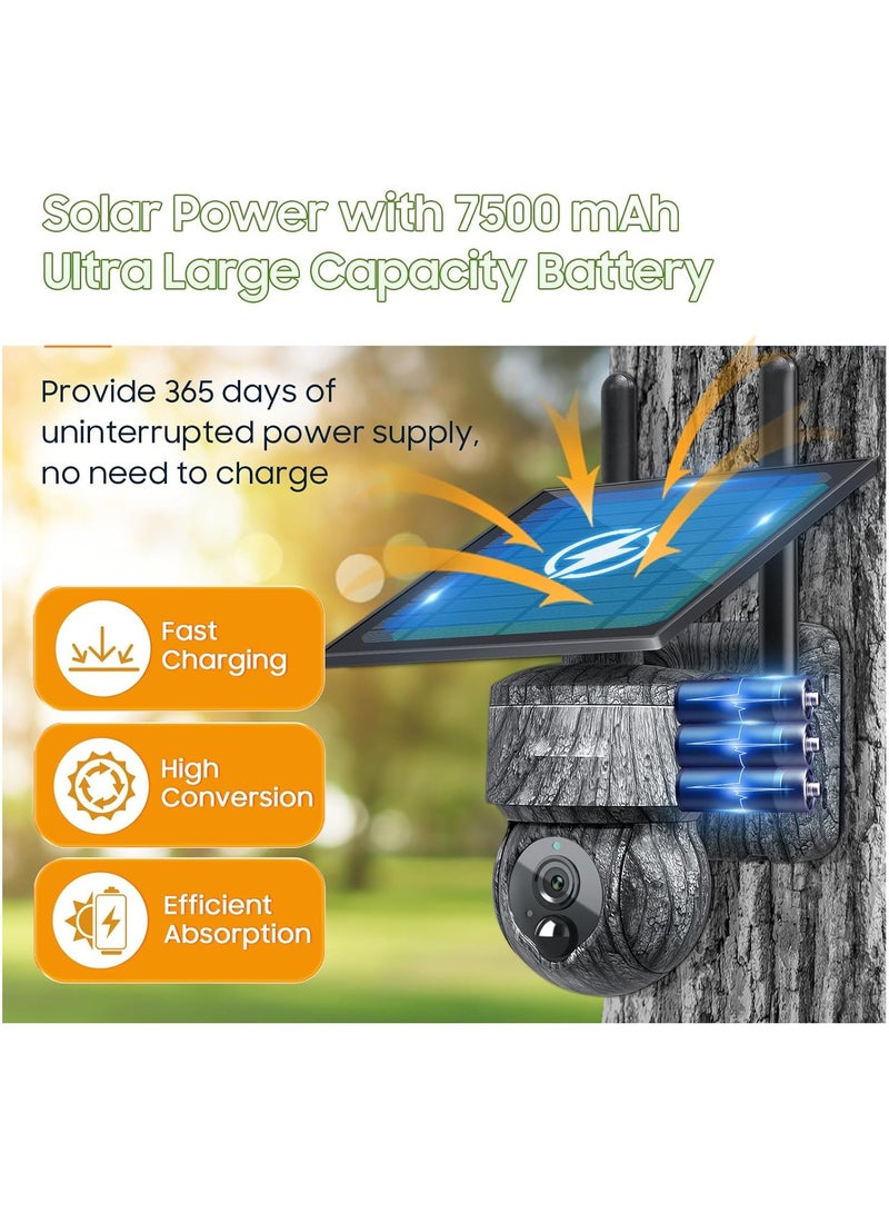 4G LTE Wireless Cellular Trail Camera, 2K 4MP 360° PTZ Live View, PIR Motion Detection, IR Night Vision, Fast Trigger, IP66 Waterproof, Includes Free 300M SIM Card for Hunting & Security. - Image 2